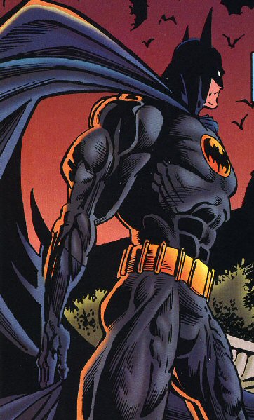 Norm Breyfogle: Batman in Profile Against a Red Sky