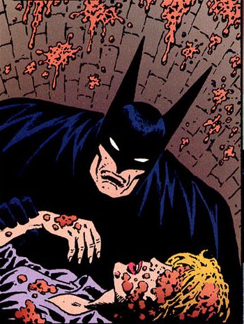 Alcatena: Batman Kneels Over a Bloodied Victim
