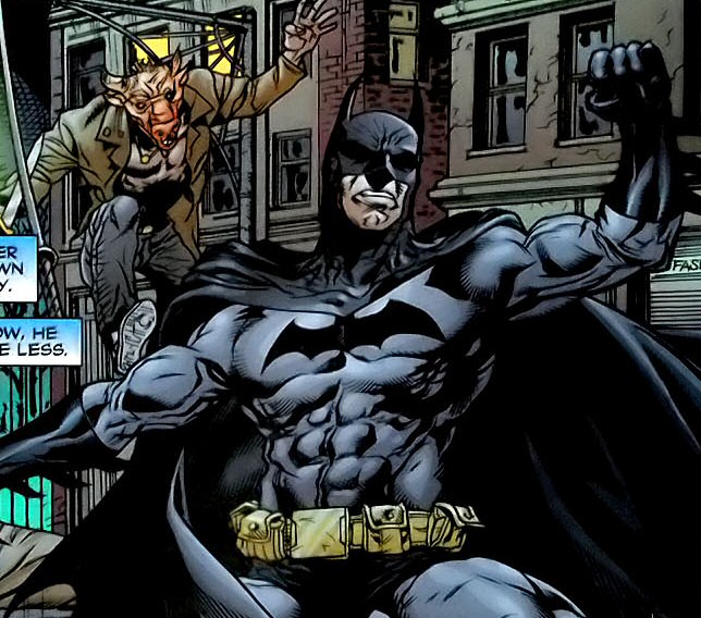 Ramon Bachs: Batman Raises a Fist as a Creature Leaps