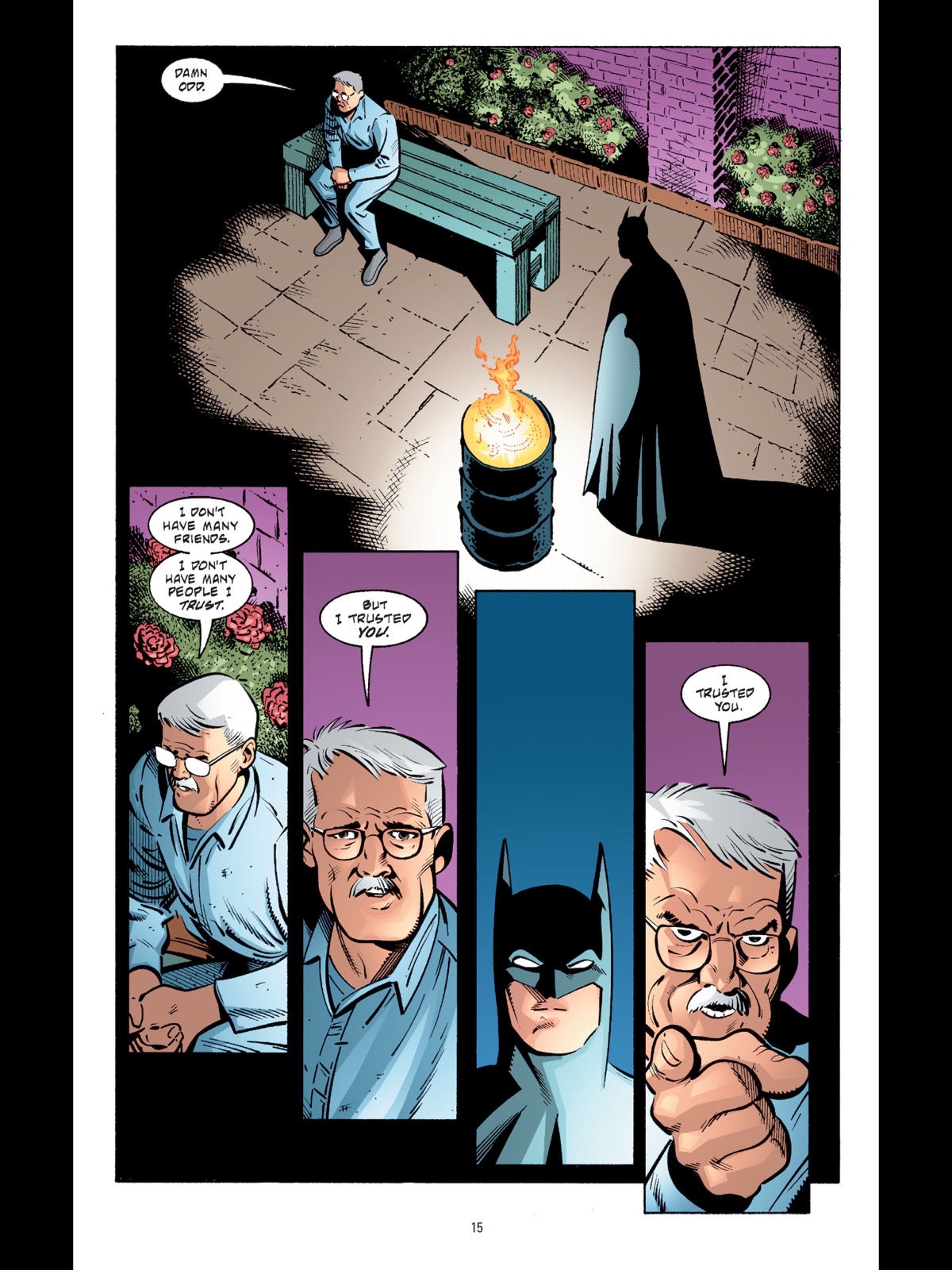 Rick Burchett: Batman Listens to an Old Man's Confession